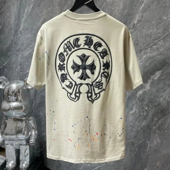 Cream Chrome hearts Tee